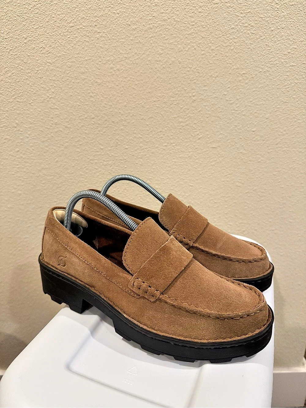 Born Carrera Lug Sole Penny Loafer Brown Loafers Like New
